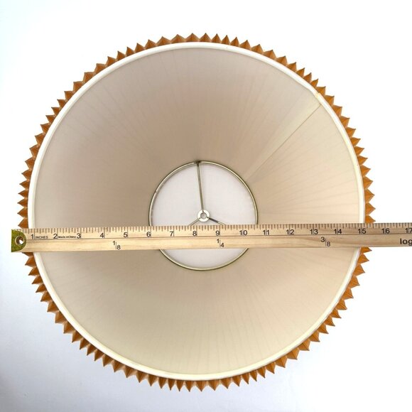 Stiffel Pleated Fabric Beige Vintage Empire Lamp Shade 16" Wide Base 12" Tall - Picture 5 of 7